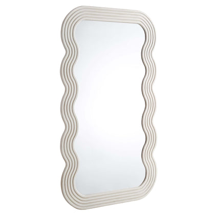 Venus Full Length Wave Mirror 180 x 100 cm, Washed White