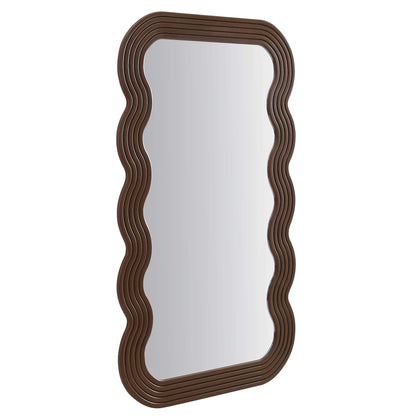 Venus Full Length Wave Mirror 180 x 100 cm, Walnut