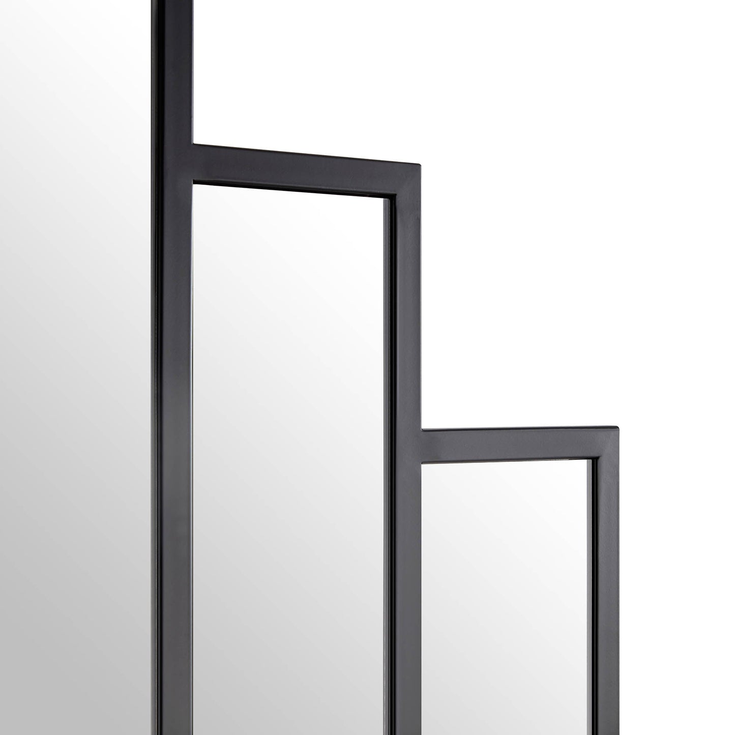 Sonia Black Metal Frame Art Deco Full Length Floor Mirror 179 x 90 cm