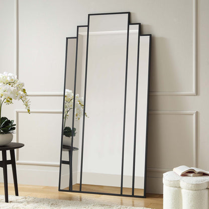 Sonia Black Metal Frame Art Deco Full Length Floor Mirror 179 x 90 cm