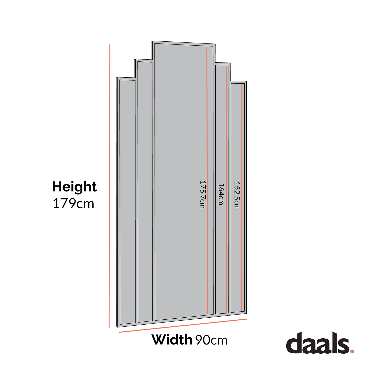 Sonia Black Metal Frame Art Deco Full Length Floor Mirror 179 x 90 cm