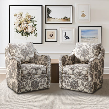 Madison Park Betty Upholstered Swivel Curved Armchair