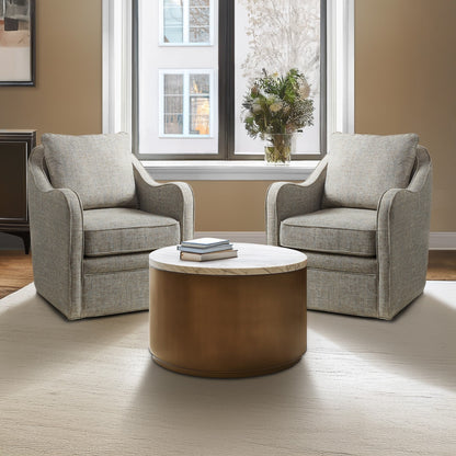 Madison Park Betty Upholstered Swivel Curved Armchair