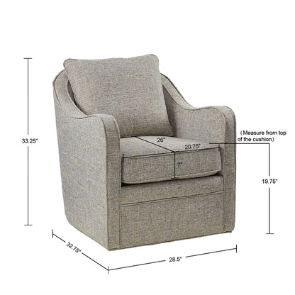 Madison Park Betty Upholstered Swivel Curved Armchair
