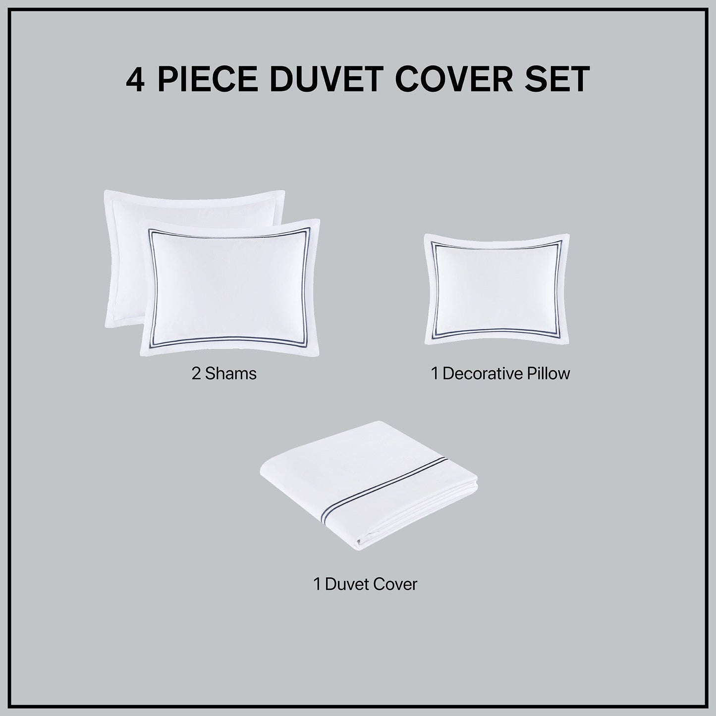 Madison Park Signature 500 Thread Count Luxury Collection 100% Cotton Sateen Embroidered Duvet Cover Set