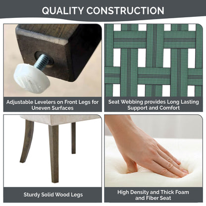 Madison Park Signature Ultra Upholstered Dining Side Chairs With Wood Legs (Set of 2) - N/A