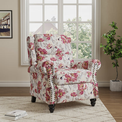 Manual Pushback Recliner Chairs with Nailhead Trim