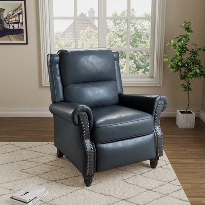 Manual Pushback Recliner Chairs with Nailhead Trim