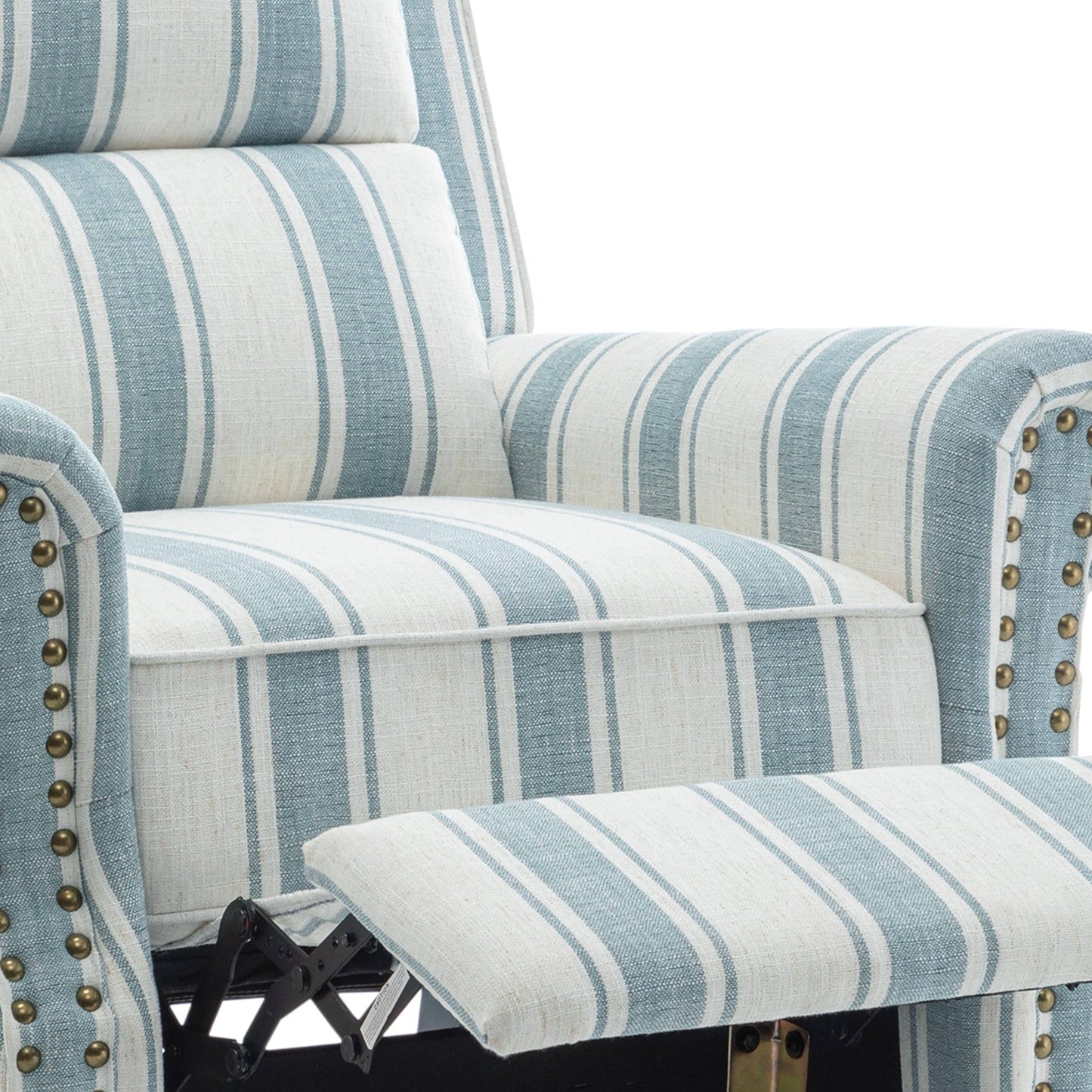 Manual Pushback Recliner Chairs with Nailhead Trim