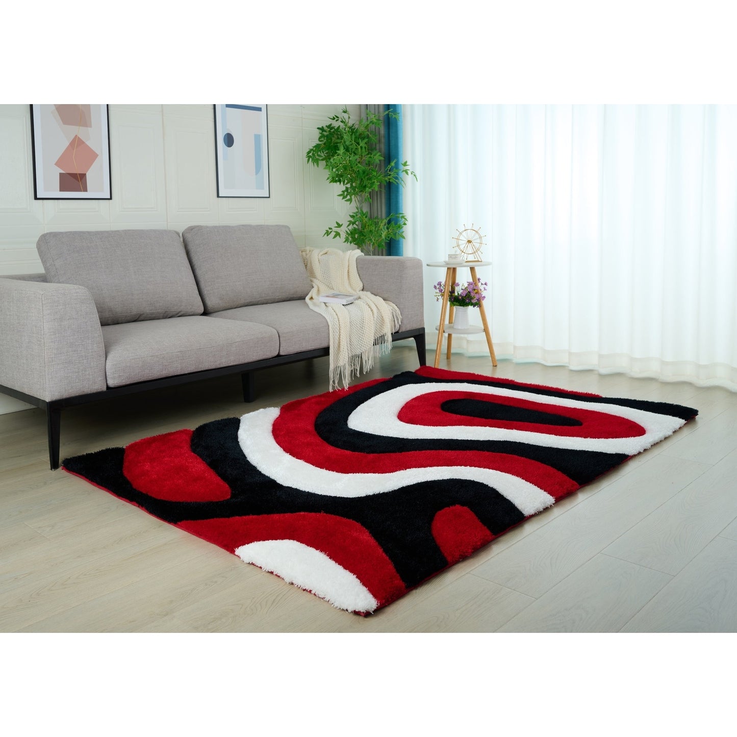 Mateos Shag Abstract Designed Area Rug