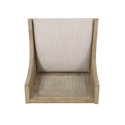 Maurers Cane and Wood Upholstered Dining Chairs (Set of 2) by Christopher Knight Home