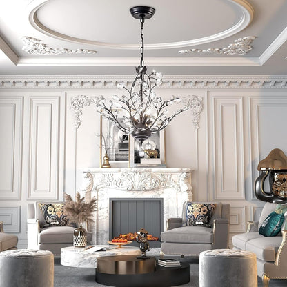 Maxax 4 - Light Unique Classic / Traditional Chandelier with Crystal Accents