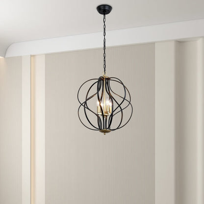 Maxax 4 - Light Unique Geometric Chandelier Wrought Iron Accents - 17.7*17.3*17.3