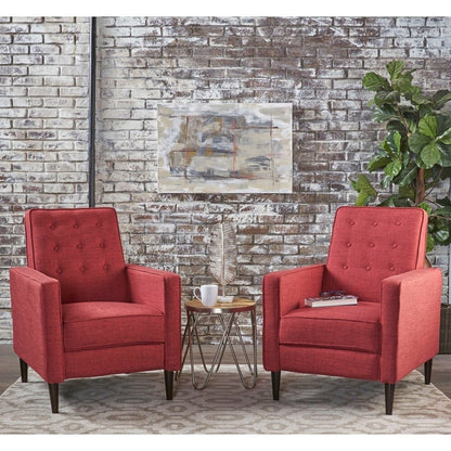 Mervynn Button Tufted Recliner (Set of 2) by Christopher Knight Home