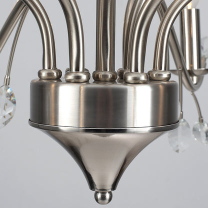 Farmhouse Retro Tree Branch Crystal Chandelier Candle-Style Pendant Light