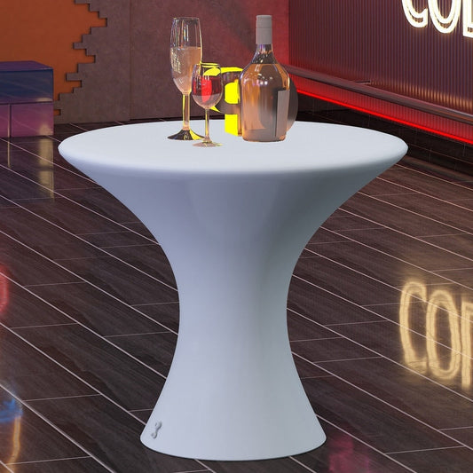 Mixoy Changing Colors LED Cocktail Table,Rechargeable Light Up Wine Table Cordless Pub Table,Home Patio Pool Ambiance Furniture