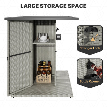 Moasis 5-Piece Outdoor Furniture Wicker Bar Set - 5 PCS