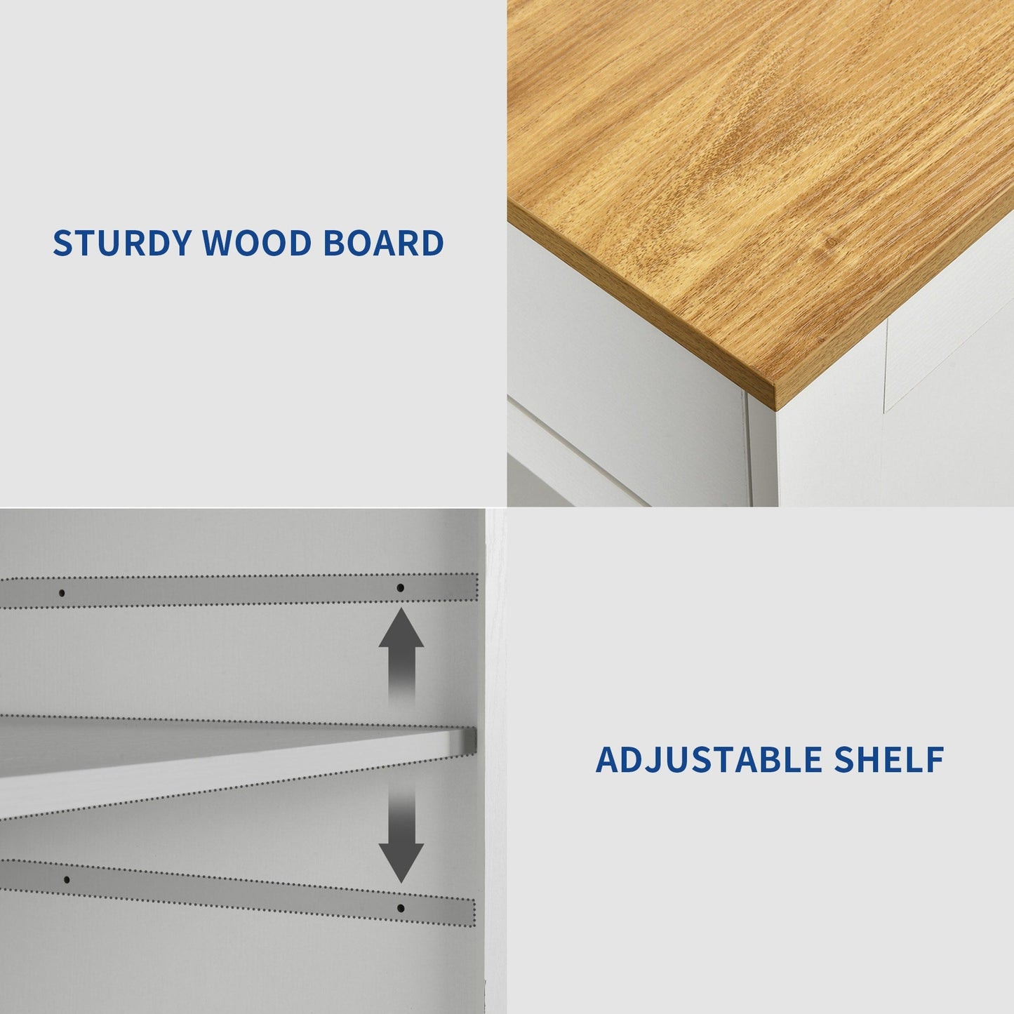 Moasis 53-inch Rolling Kitchen Island Storage Cabinet Portable Mobile Kitchen Cart