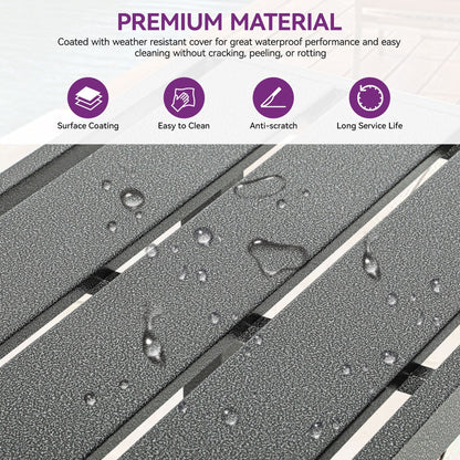 Moasis Patio Metal Counter Table Bar Table with Wheels