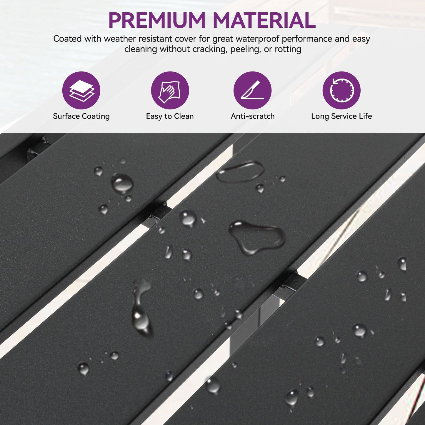 Moasis Patio Metal Counter Table Bar Table with Wheels