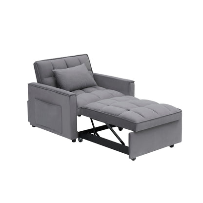Modern 70.86 3 in 1 Single Convertible Sofa Bed with Adjustable Back and Moving Wheel for Living Room