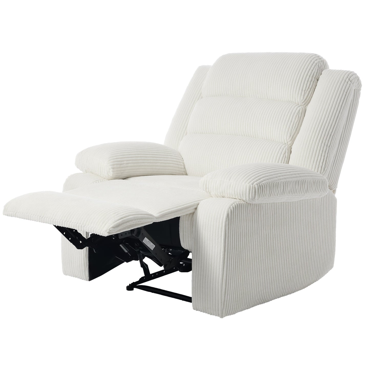 Modern Corduroy Manual Recliner Chair, Lounger Adjustable Recliners with Wide Armrest