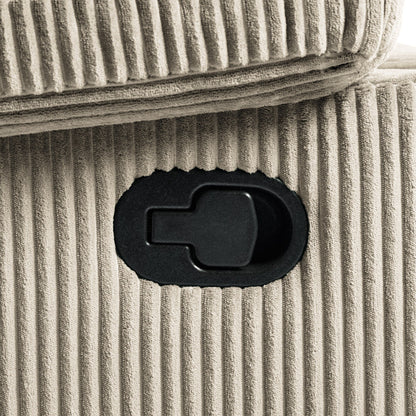 Modern Corduroy Manual Recliner Chair, Lounger Adjustable Recliners with Wide Armrest