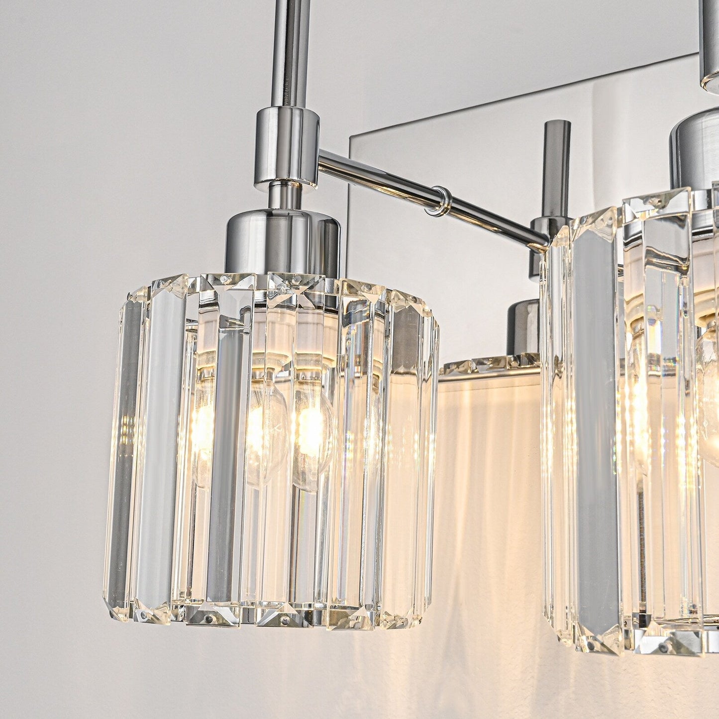 Modern Dimmable Crystal Bathroom Vanity Light Wall Sconces with Crystal Shades