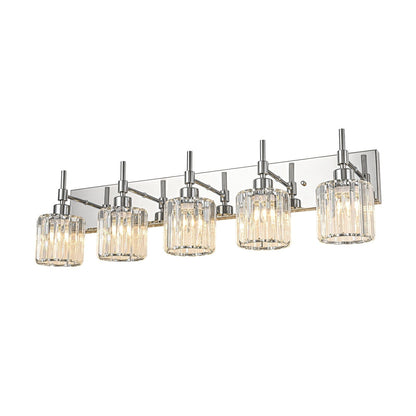 Modern Dimmable Crystal Bathroom Vanity Light Wall Sconces with Crystal Shades