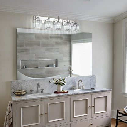 Modern Dimmable Crystal Bathroom Vanity Light Wall Sconces with Crystal Shades