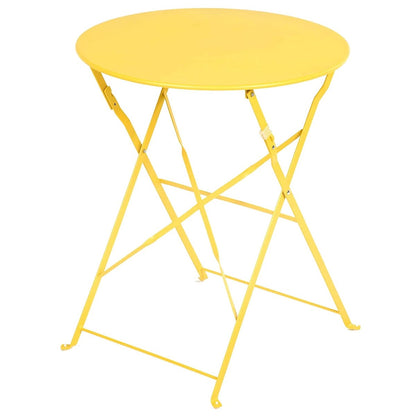 3pc Metal Folding Bistro Set, Weather-Resistant Outdoor/Indoor Conversation Set for Patio, Yard, Garden