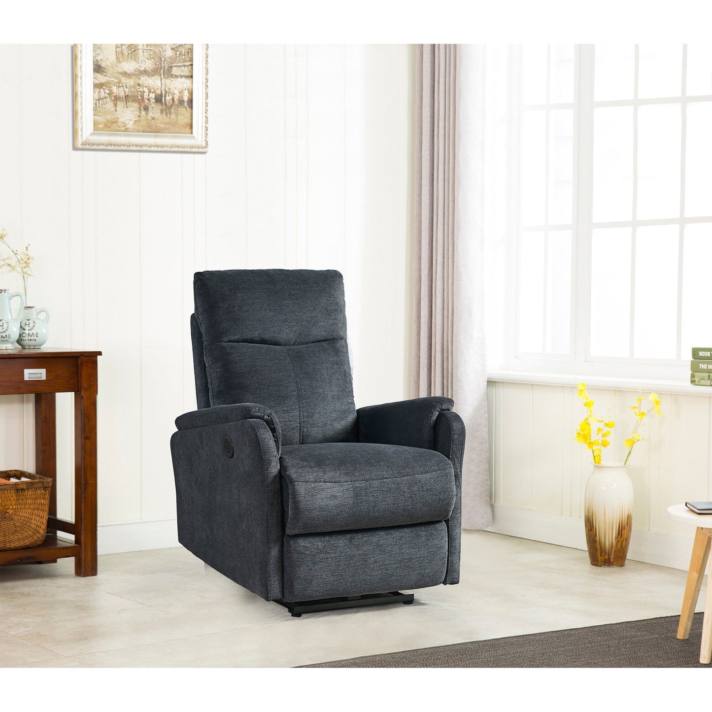 Modern Power Recliner Chair with USB, Full Head & Lumbar Support