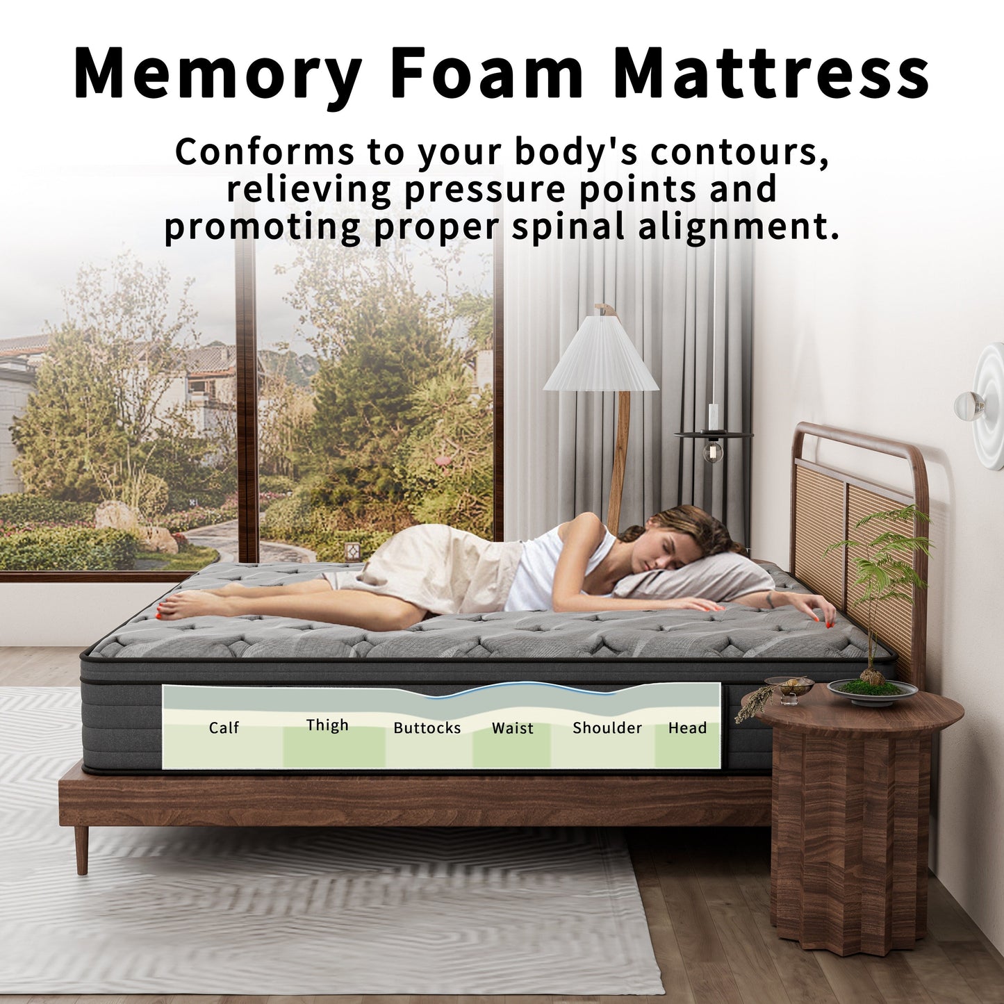 Modland 14-inch Hybrid Medium Euro Top Mattress, Pocket Spring Mattress in a Box