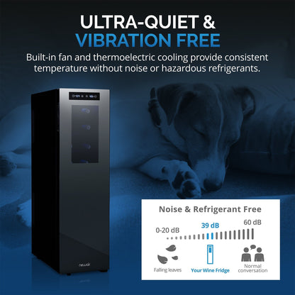 Newair Shadow-T Series Wine Cooler Refrigerator, 18 Bottle Dual Temperature Zone, Freestanding, Thermoelectric, Digital Control