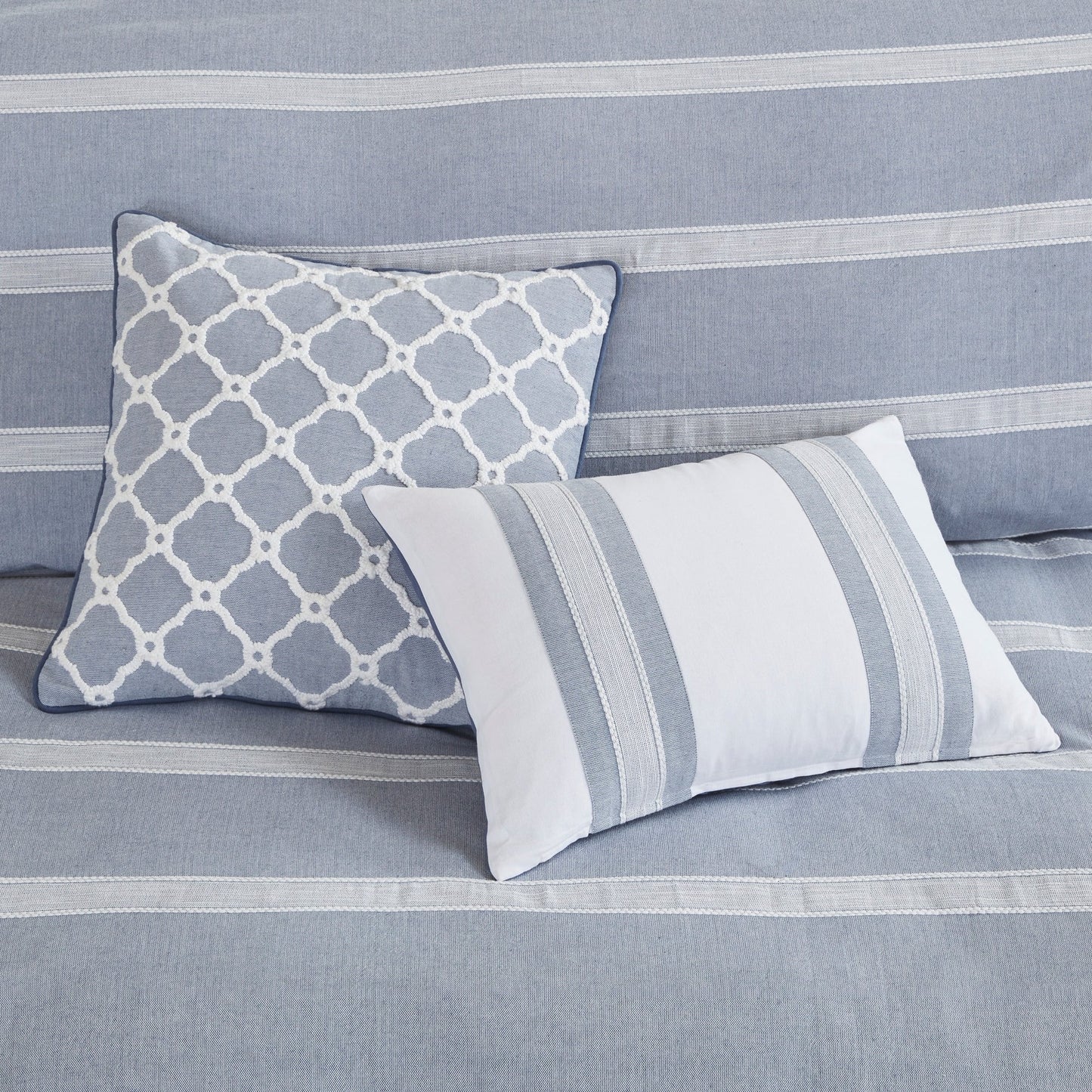 Noble Blue Cotton Oversized Comforter Set by Madison Park Signature