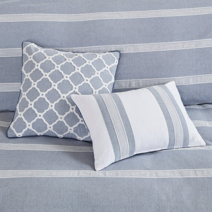 Noble Blue Cotton Oversized Comforter Set by Madison Park Signature