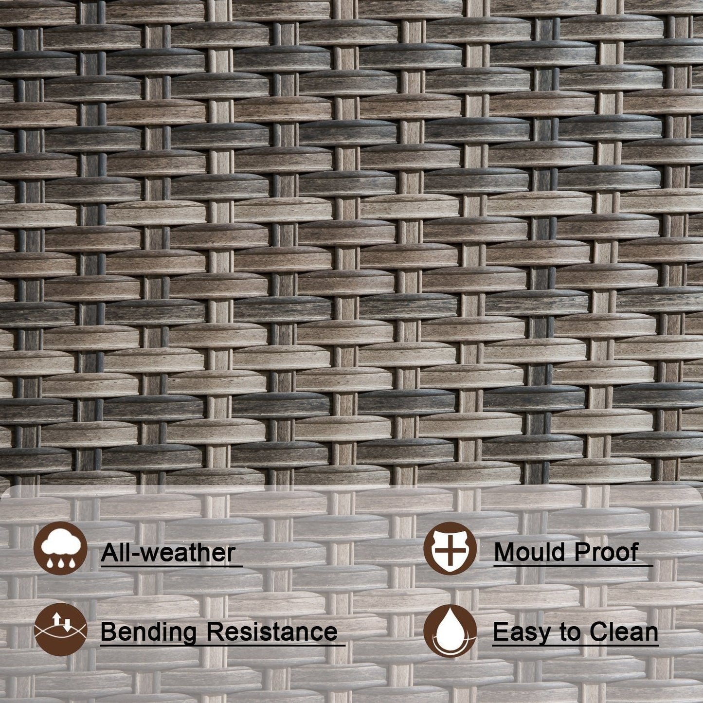 OVIOS 5-piece Patio Furniture Wicker Outdoor High-back Seating Set