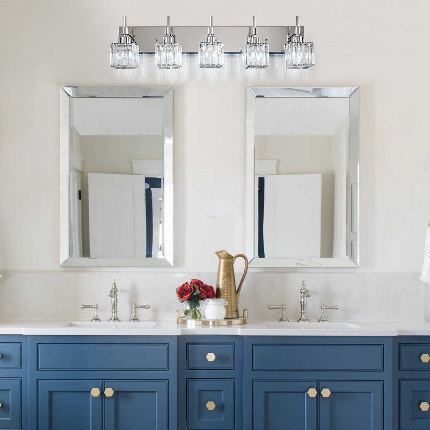 Ora Modern Dimmable Crystal Bathroom Light Fixtures Over Mirror Glam Vanity Lights