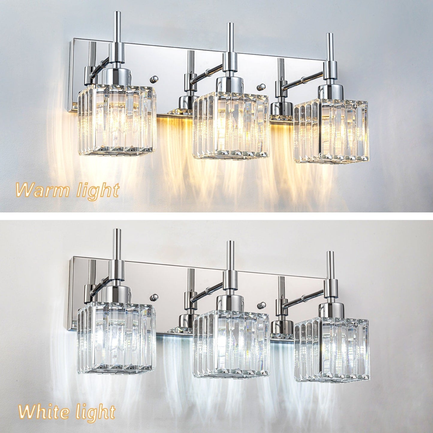 Ora Modern Dimmable Crystal Bathroom Light Fixtures Over Mirror Glam Vanity Lights
