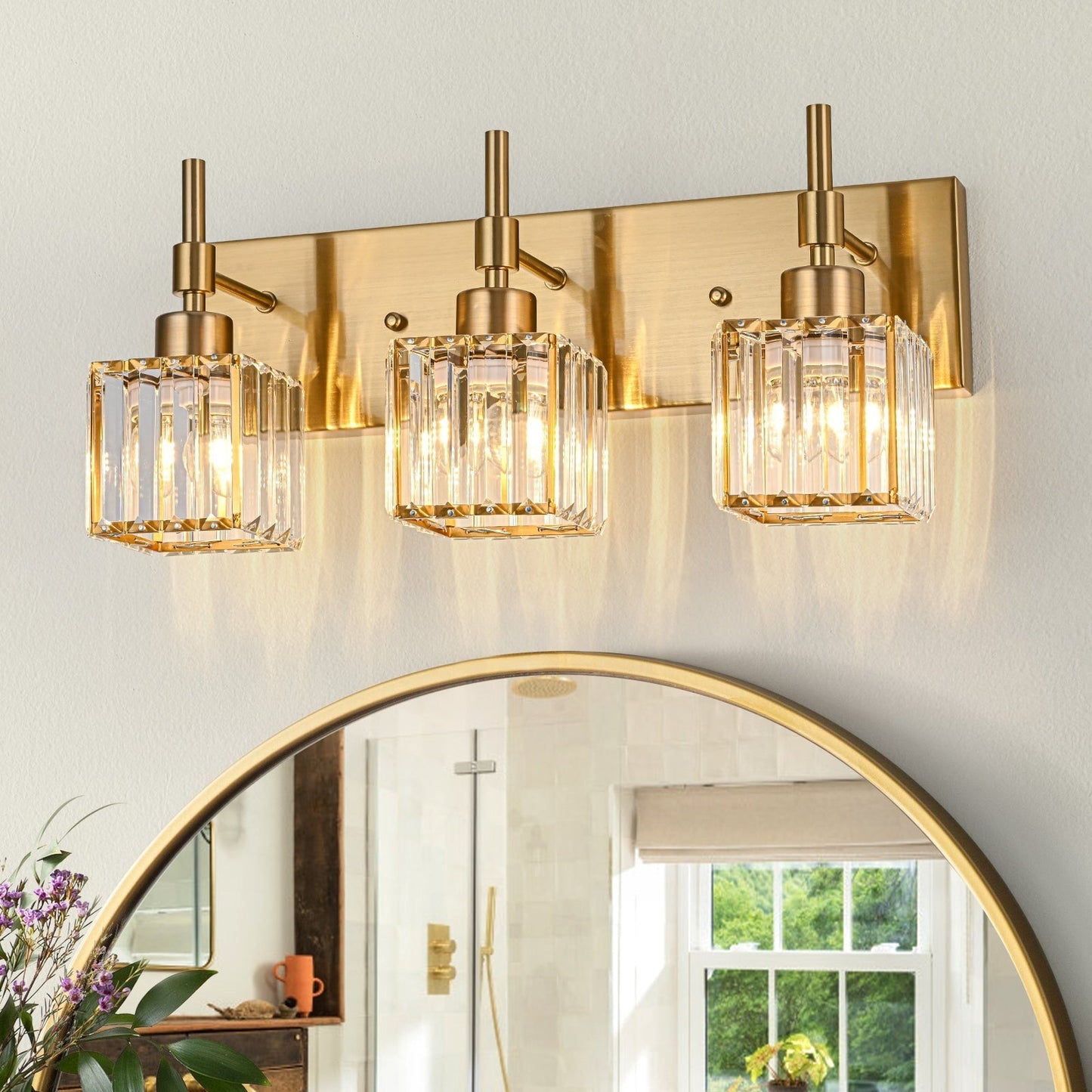 Ora Modern Dimmable Crystal Bathroom Light Fixtures Over Mirror Glam Vanity Lights