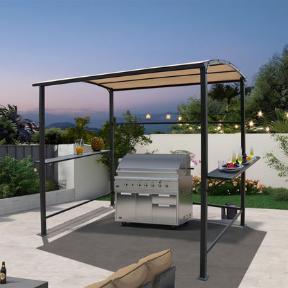 Outdoor 5 ft. x 8 ft. Steel Frame Grill Gazebo Canopy Barbecue Shelter