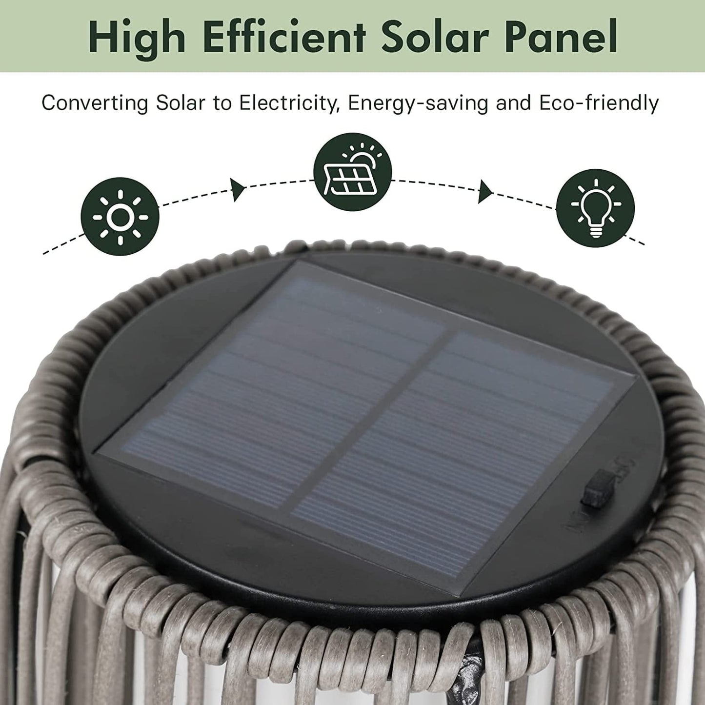 Outdoor Floor Solar Light 2-Pack, All-Weather Wicker Solar Patio Lamp Waterproof Outside Solar Deck Lamp for Porch, Yard, Garden