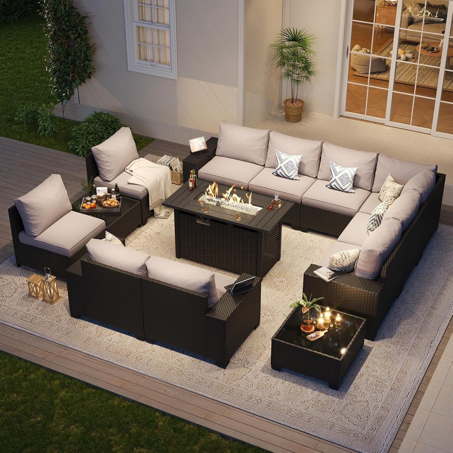 Outdoor Patio Furniture Sets with 4in Thicken Cushion