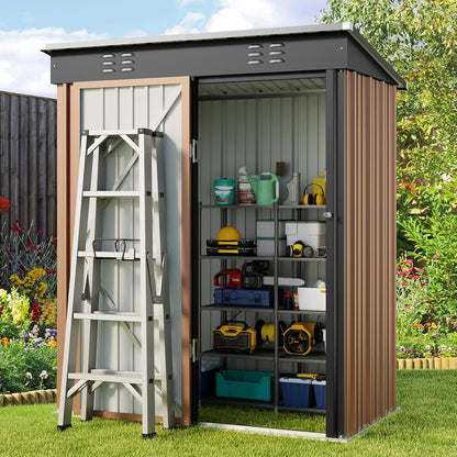 Outdoor Storage Metal Shed Garden Tool Shed with Lockable Door for Patio Furniture and Tools