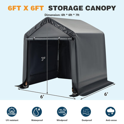 Outdoor Storage Shed and Carport Canopy: Portable Shelter for Bikes, Motorcycles, and Garden Storage