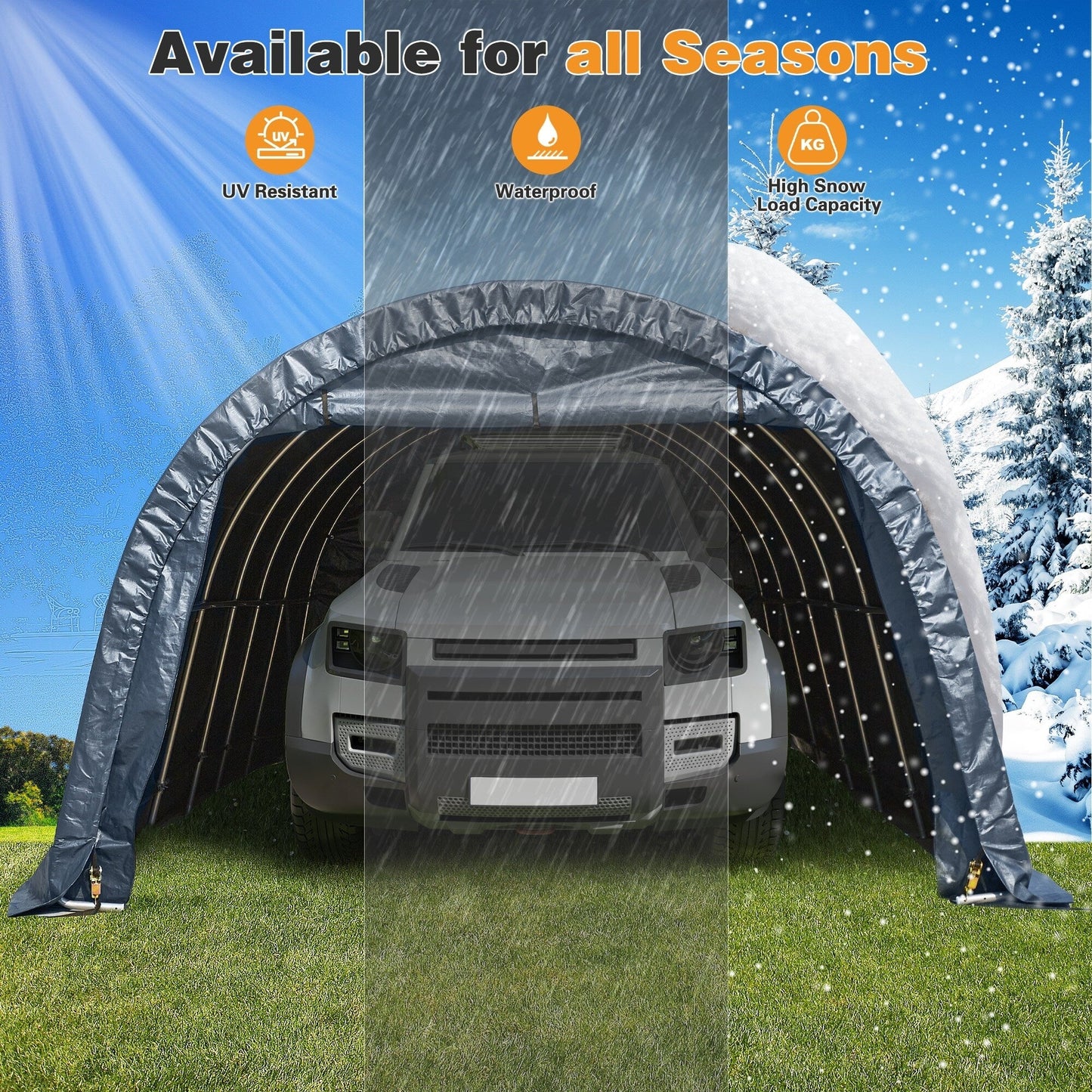 Outdoor Storage Shed and Carport Canopy: Portable Shelter for Bikes, Motorcycles, and Garden Storage