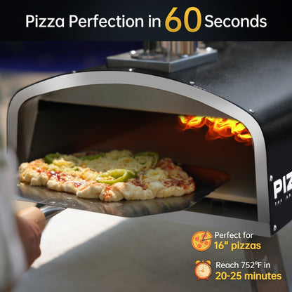 Outdoor Wood Fired Pizza Oven Portable Pizza Oven with Pizze Peel, Carry Bag - 16 inch
