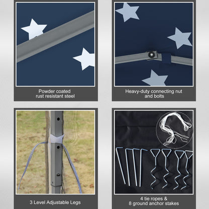 Outsunny 10' x 10' Heavy Duty Pop Up Canopy with Removable Mesh Sidewall Netting, Easy Setup Design, Outdoor Party Event