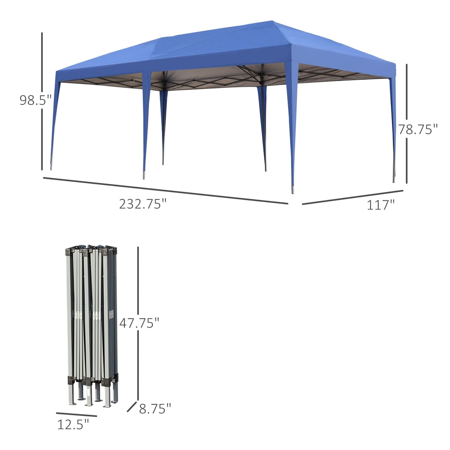 Outsunny Heavy Duty Pop Up Canopy with Sturdy Frame, UV Fighting Roof, Carry Bag for Patio, Backyard, Beach, Garden