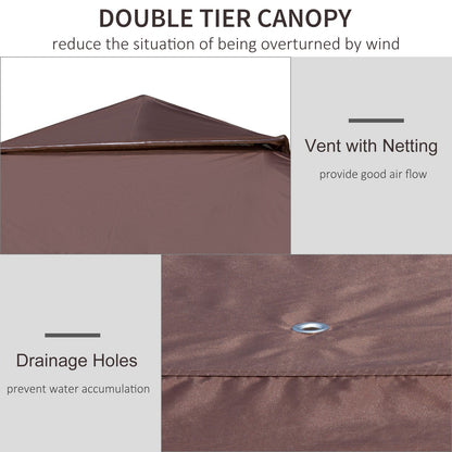 Outsunny 12' x 12' Pop Up Canopy Sun Shade Instant Tent Folding with Mesh Sidewall Netting, 3-Level Adjustable Height